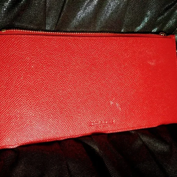Coach Red Wristlet with Removable Matching Pouch - Picture 2 of 15
